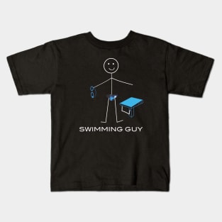 Funny Mens Swimming Guy Kids T-Shirt